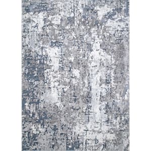 Mitchell Silver 2 ft. 8 in. x 8 ft. Contemporary Abstract Indoor Runner Rug