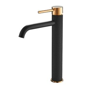 Single Hole Single Handle Deck Mounted Bathroom Faucet in Brushed Gold