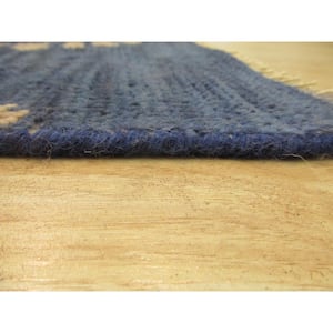 Blue 10 ft. x 14 ft. Hand-Knotted Wool Traditional Royal Area Rug