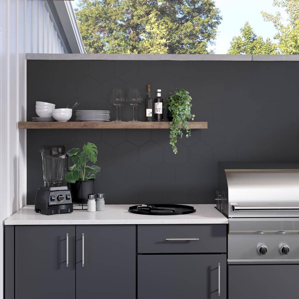 Heksa Black Matte Porcelain Hexagon Wall and Floor Tile