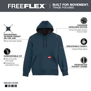 Men's X-Large Blue Midweight Cotton/Polyester Long-Sleeve Pullover Hoodie
