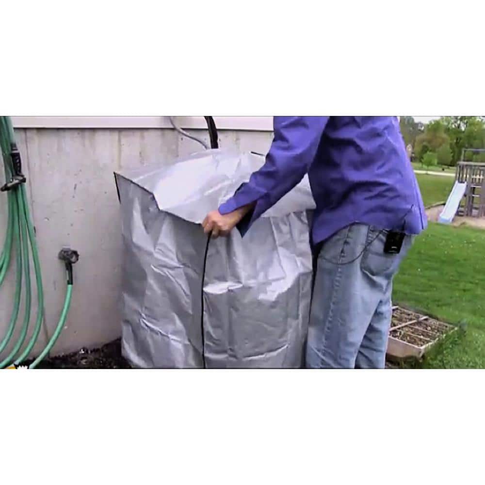 Heavy Duty Gray Polyethylene Rectangular Air Conditioner Cover