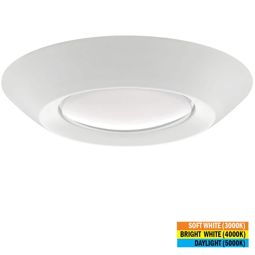 ETi in./6 in. Selectable CCT Integrated LED Recessed Light Trim Disk Light  1000 Lumens Mount to Recessed Can or J-Box 56578211 The Home Depot