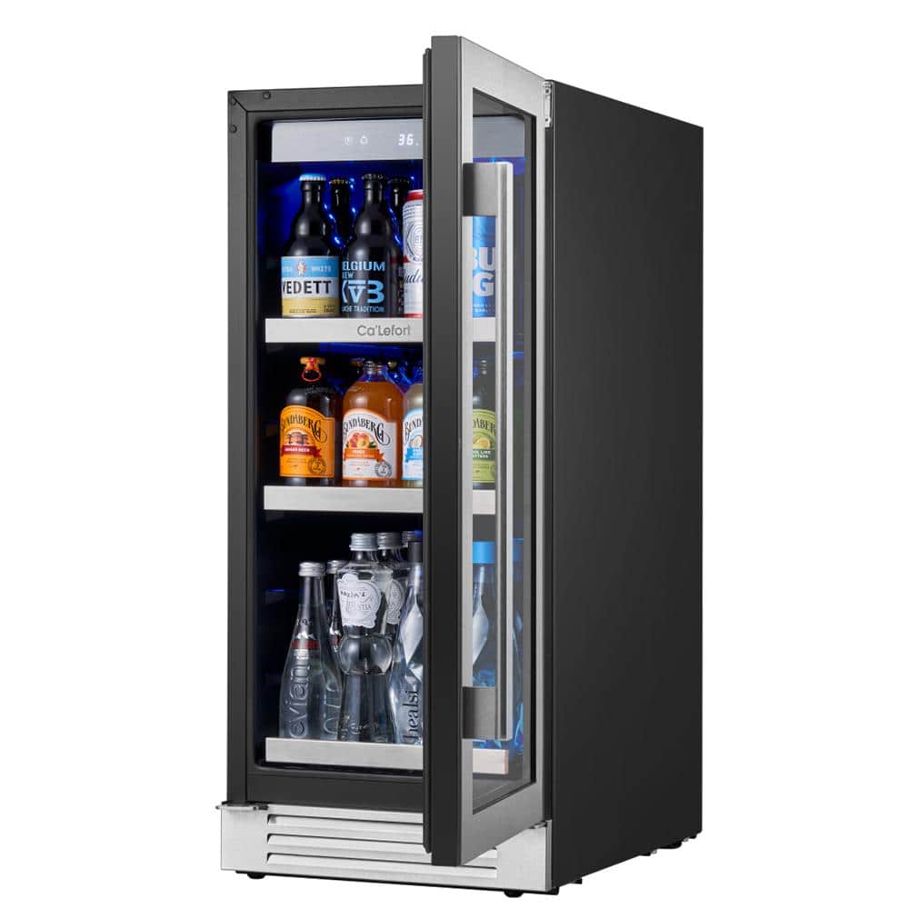 30 in. Dual Zone 200-Cans Beverage Cooler Built-In or Freestanding Fridge Side-by-Side Refrigerators Frost Free in Black