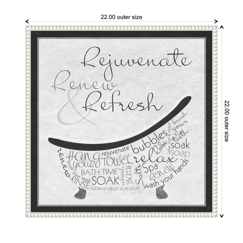 22"x22" White and Black Canvas Bath Quote Framed Art