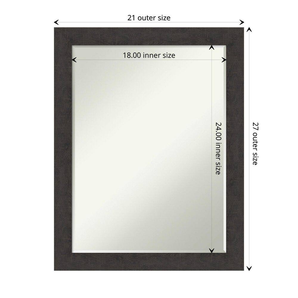 Espresso Woodgrain Rectangular Bathroom Vanity Mirror
