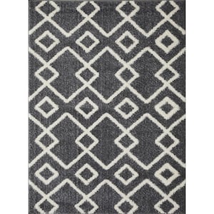 Vemoa Adeta Blue 6 ft. 7 in. x 9 ft. 2 in. Geometric Polyester Area Rug