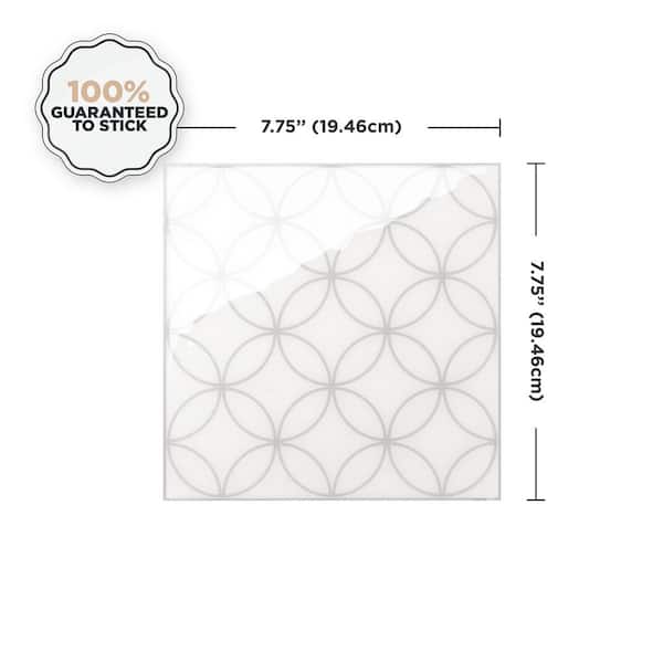 Vintage Bazzini Velina Gray 7.75 in. x 7.75 in. Vinyl Peel and Stick Tile (1.59 sq. ft./4-pack)