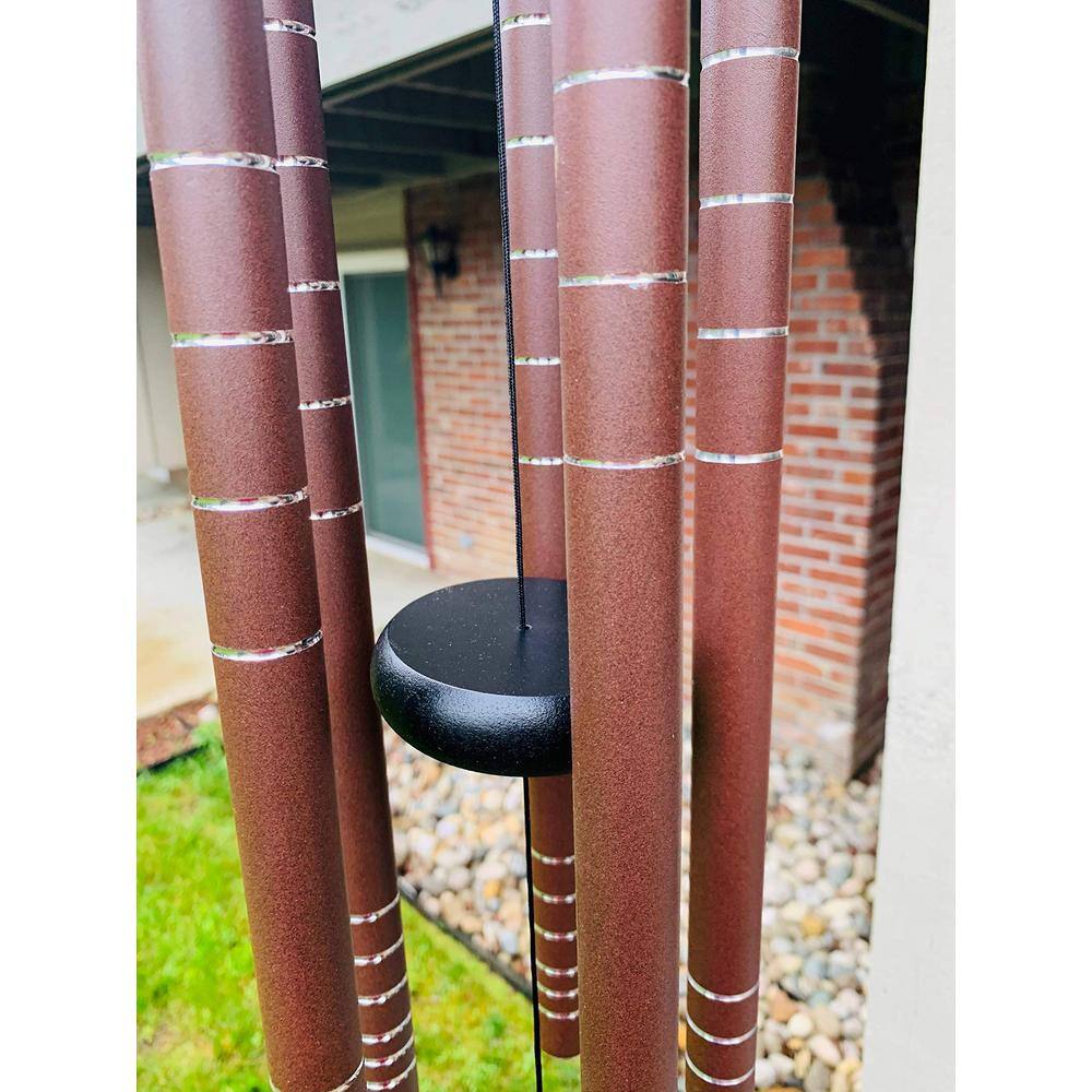 40-inch Brown Copper Vein Wind Chimes with Glossy Finish