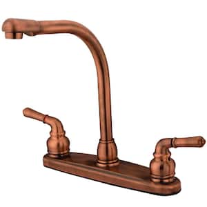 Magellan 2-Handle Deck Mount Centerset Kitchen Faucets in Antique Copper