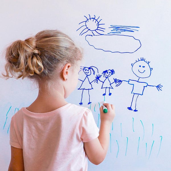 White Board Paper, Dry Erase Wallpaper, Peel and Stick Dry Erase Board, 36  x 24 Self Adhesive White Board Wall Paper for Kids Home & Classroom
