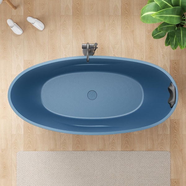ANZZI Kelut Series 67 in. x 32 in. Flat Bottom Solid Surface