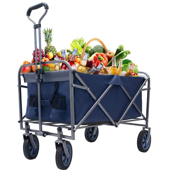 Unbranded Outdoor Garden Multipurpose Collapsible Cart, Camping Folding Serving Cart for Garden, Outdoor