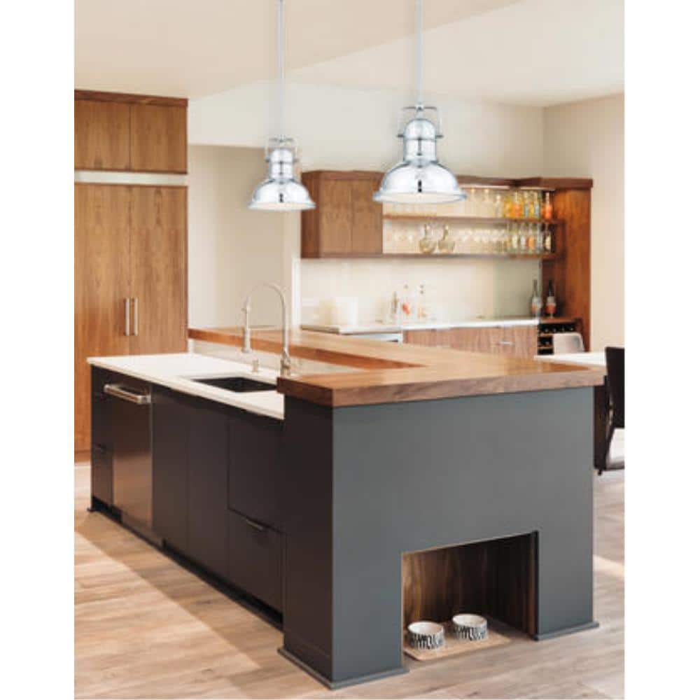 Boswell Chrome Mini Pendant Light with Frosted Prismatic Lens