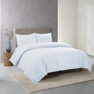 Perfectly Cotton 3-Piece White Solid Cotton Full/Queen Comforter Set