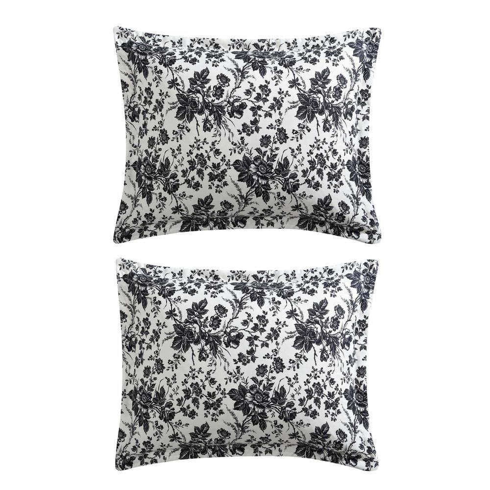 Betsey's Toile Black and White Microfiber Duvet Set