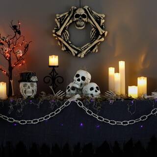 Federa Cuscino 45x45 Cm - Teschio Nero Halloween - 50% Cotone 50% Poliestere