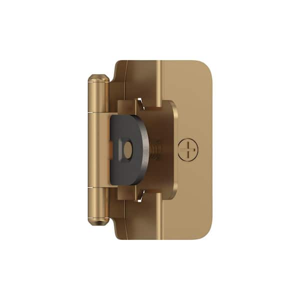 Amerock Champagne Bronze 1/2 in. (13 mm) Overlay Double Demountable, Cabinet Hinge (2-Pack)
