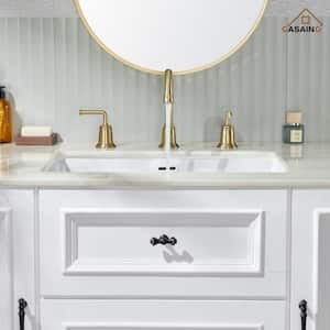 8 in. Widespread Double Handle Bathroom Faucet with 360° Swivel Spout, Stainless Steel Pop Up Drain in Brushed Gold
