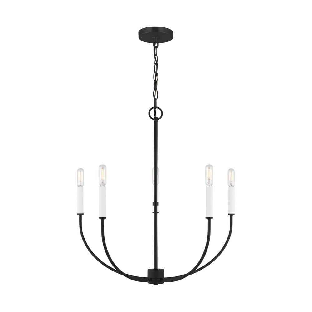 Greenwich 5-Light Incandescent Candle Chandelier in Midnight Black
