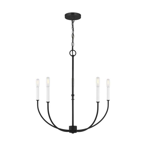 TIELLA Bavis Greenwich 5-Light Midnight Black Chandelier