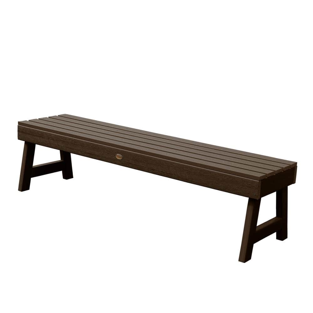 Highwood Weatherly 60 in. 2-Person Weathered Acorn Recycled Plastic Outdoor Picnic Bench -  AD-BENN3-ACE