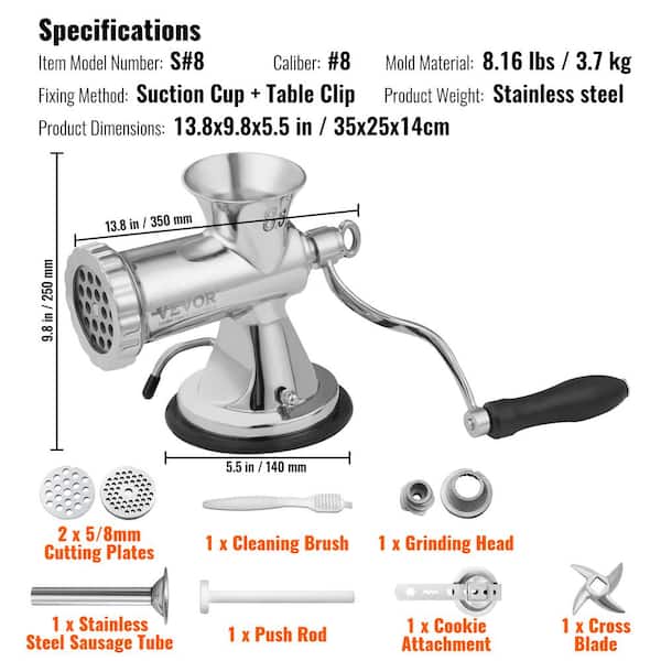 Meat Grinder Manual, Meat Grinder Parts Hand Meat Grinder Manual Meat  Grinder, Durable Meat Grinder Attachment Pork for Sausage Coffee Mill Pepper