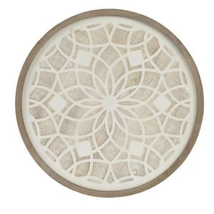 Wooden Wall Art, Boho Round Design, Home Accent Modern Dining Living Room Decor, Ready to Hang Panel for Bedroom