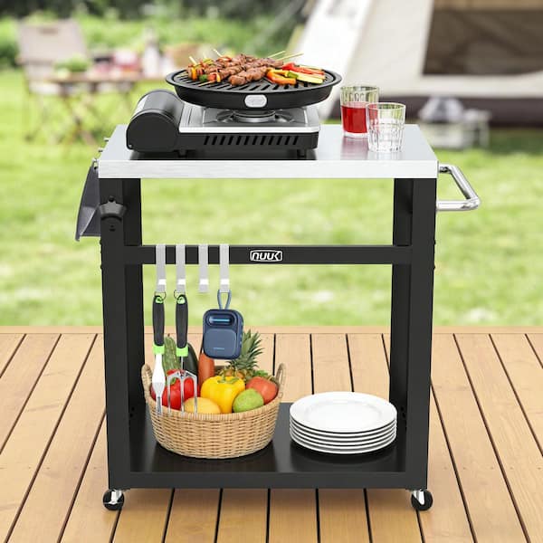 NUUK 30 in. Pizza Oven Grill Cart, Stainless Steel Prep Table with