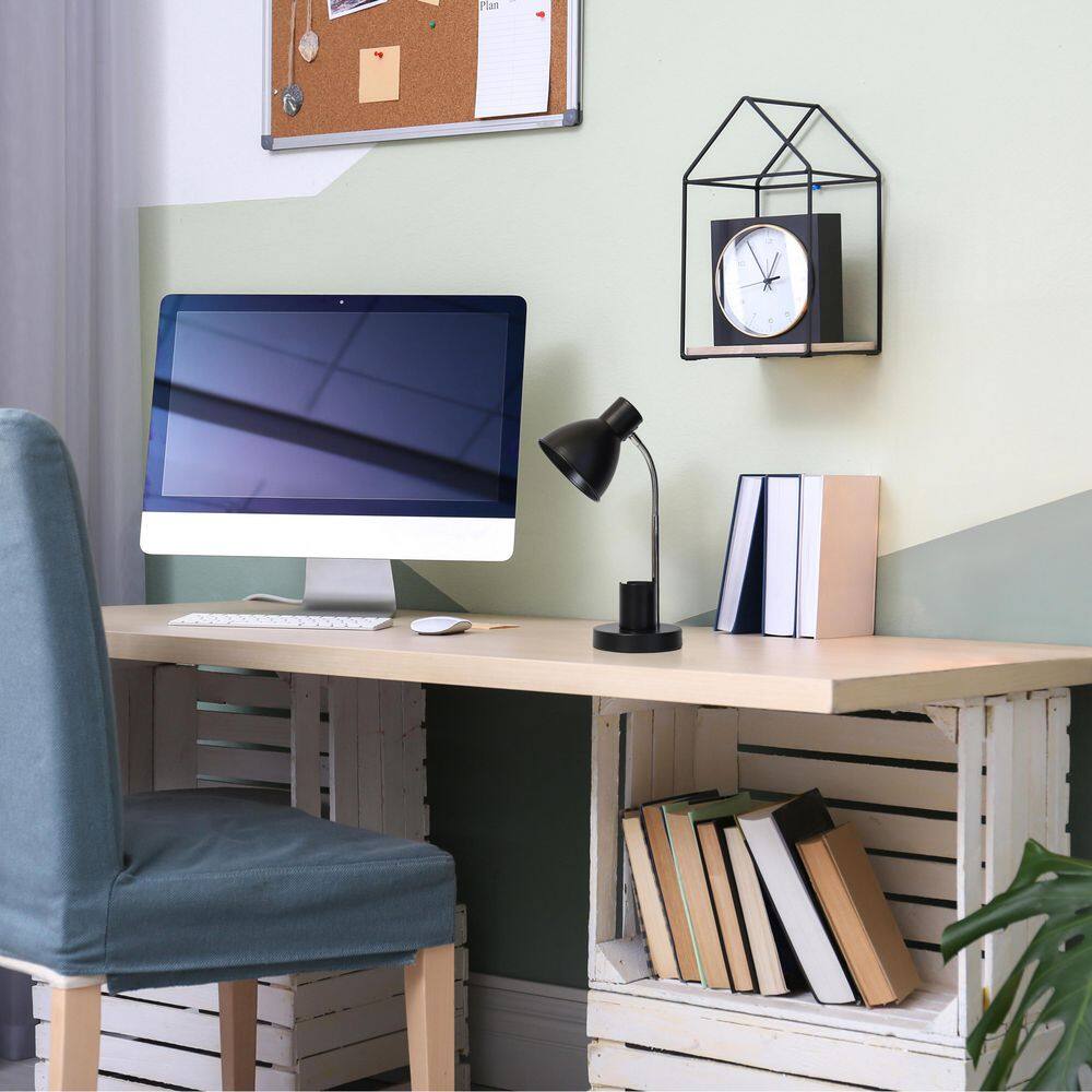 16.22 Sleek Essentials Desk Lamp with Organizer Compartment, Black for Dorm or Office price history on PriceWatchPro