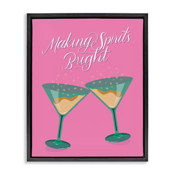 Stupell Industries Making Spirits Bright Cocktails by Hey Bre! Creative Studio Black Floater Frame Food Graphic Art Print 31 in. x 25 in.