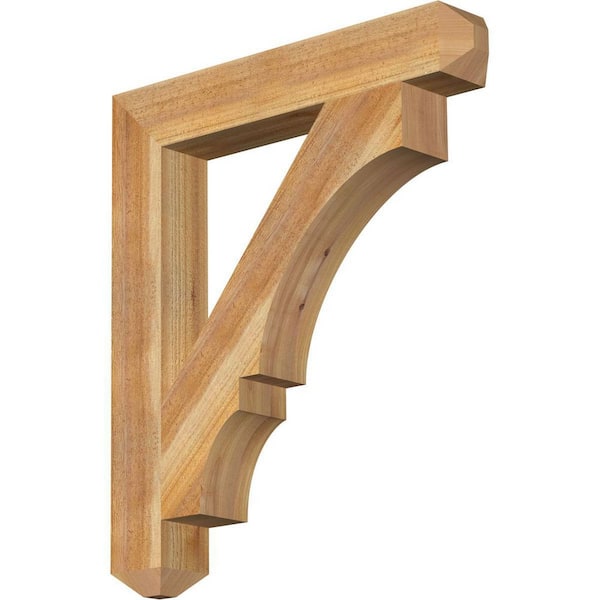 Ekena Millwork 4 in. x 30 in. x 26 in. Western Red Cedar Balboa Craftsman Rough Sawn Bracket