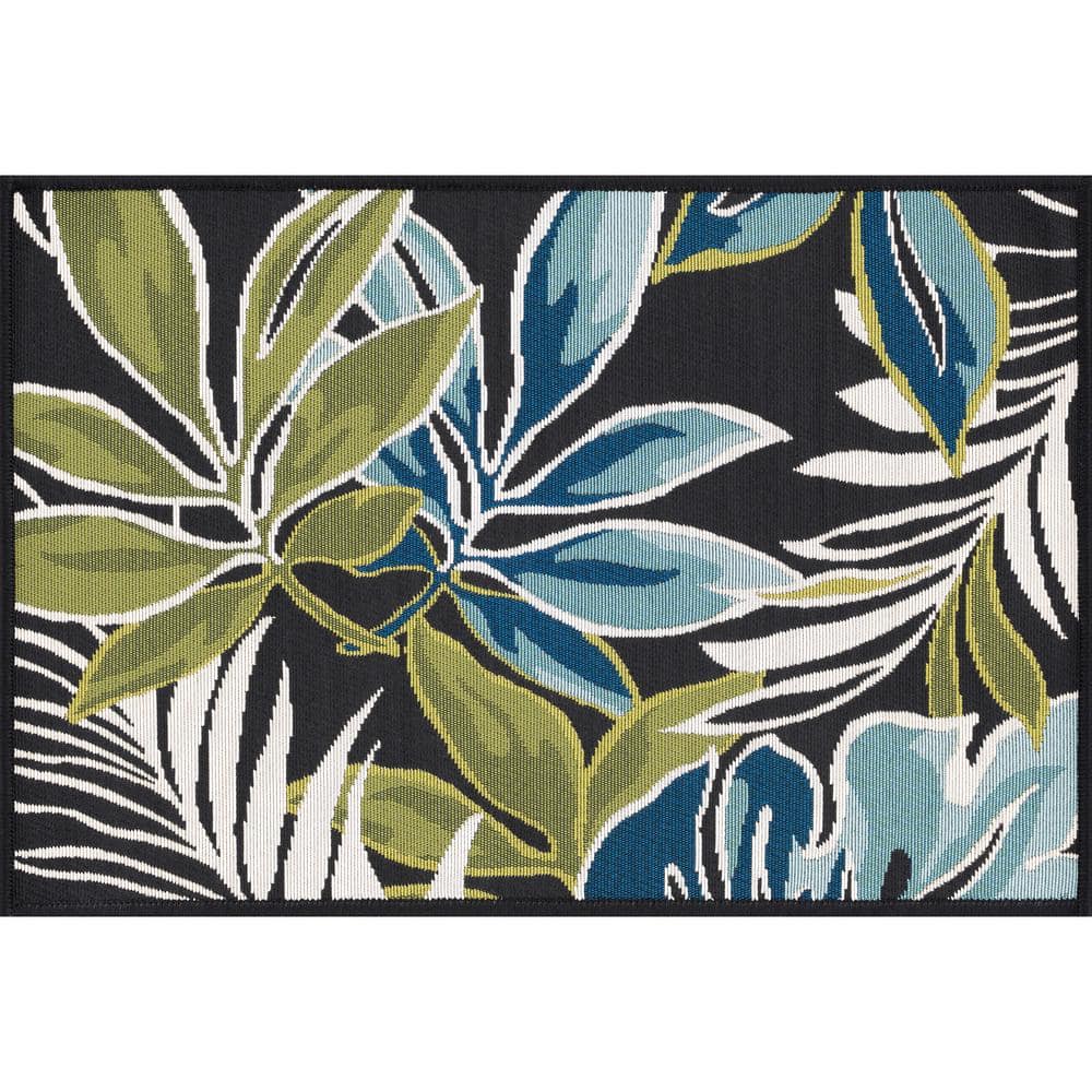 Tayse Rugs Stunning Black 2 Ft X 3 Ft Floral Indoor Area Rug STN1803 tayse-rugs-stunning-black-2-ft-x-3-ft-floral-indoor-area-rug-stn1803