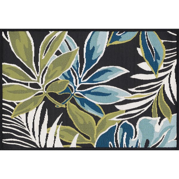 Stunning Black 2 ft. x 3 ft. Floral Indoor Area Rug