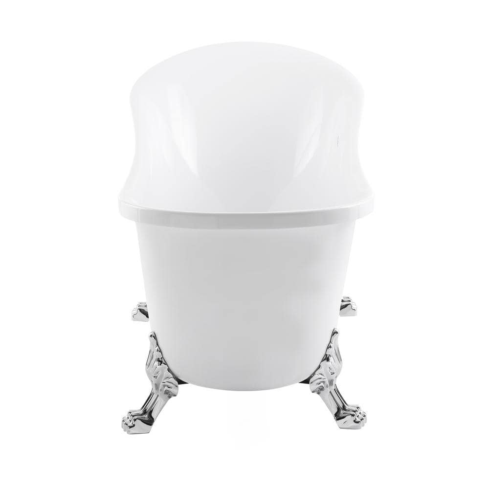 Elegant 30" Acrylic Clawfoot Soaking Bathtub with Chrome Finish