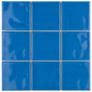 Twist Square Blue Sky 11-3/4 in. x 11-3/4 in. Ceramic Mosaic Tile (9.8 sq. ft./Case)