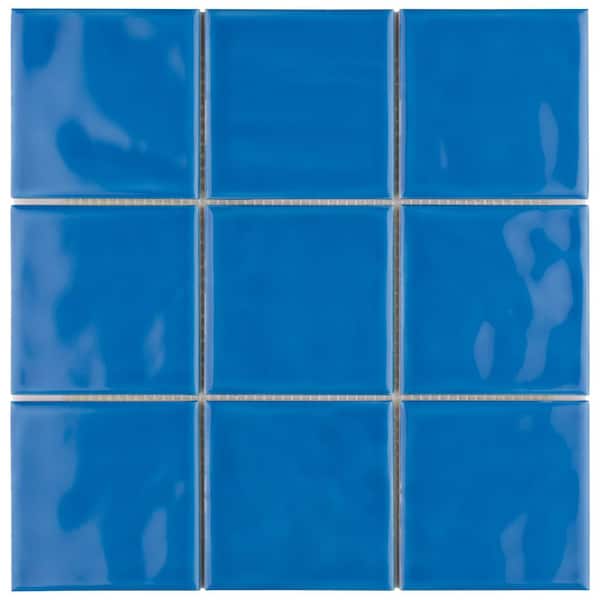 Merola Tile Twist Square Blue Sky 11-3/4 in. x 11-3/4 in. Ceramic Mosaic Tile (9.8 sq. ft./Case)
