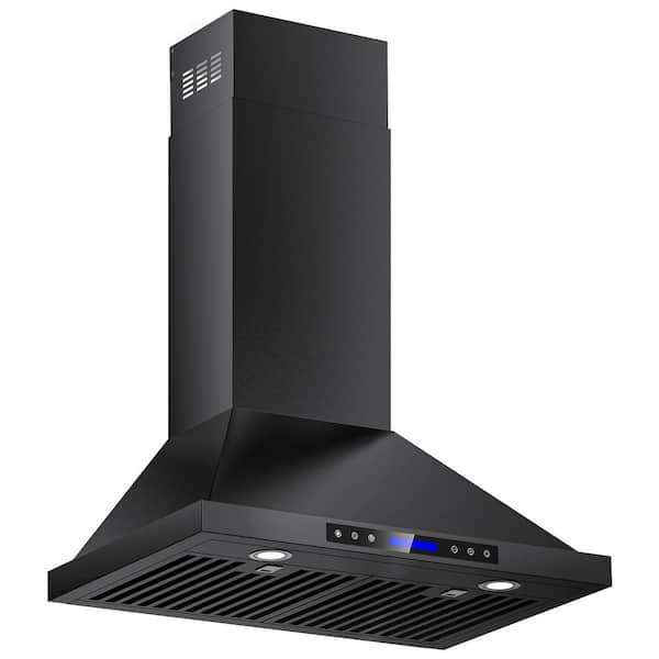 INATECK 30 in. 900 CFM Convertible Wall Mount Downdraft System in Black Stainless Steel with Remote Control, Touch Control LCD