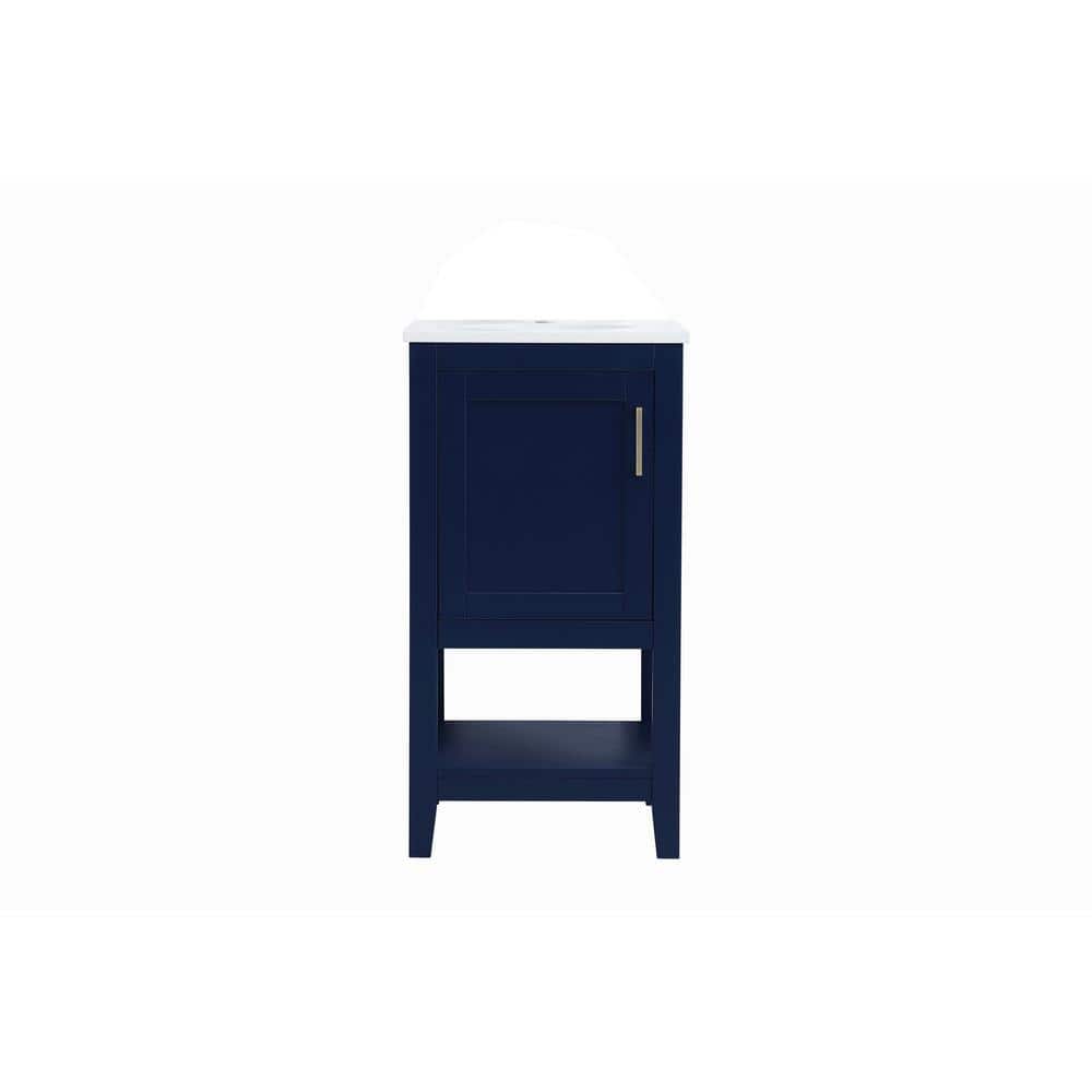 Timeless Home 18 in. W x 19 in. D x 34 in. H Single Bathroom Vanity in Blue