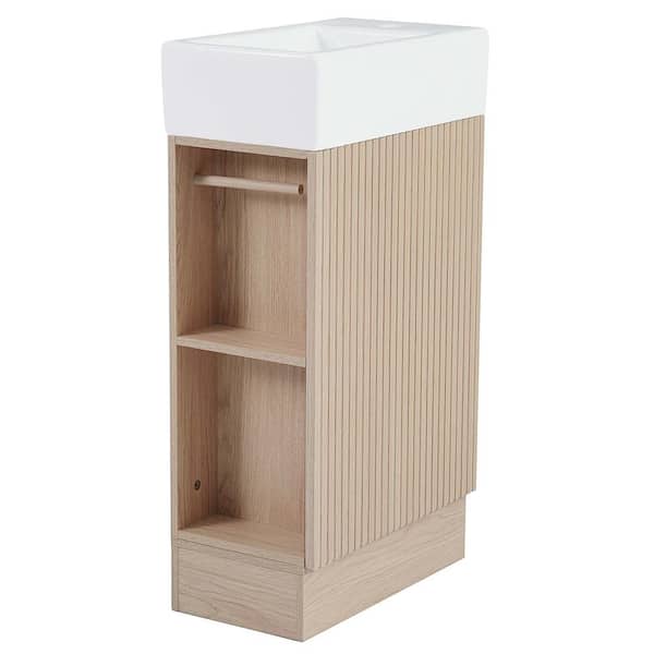 Polibi 18.6 in. W Single Sink Freestanding Bath Vanity in Natural