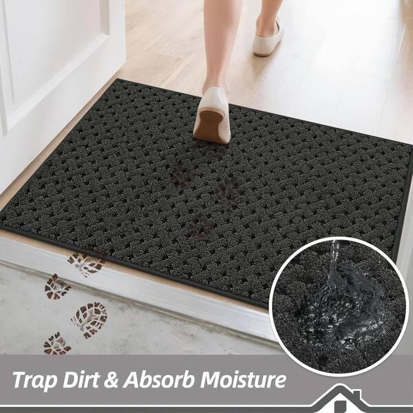 Dark Grey 24 in. x 36 in. Indoor/Outdoor Dirt Trapper Door Mat