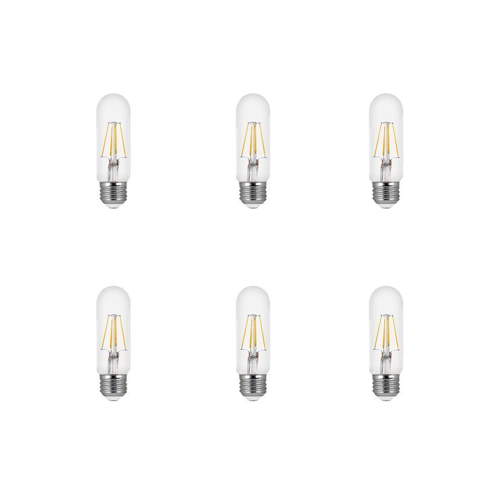 Feit Electric 40-Watt Equivalent T10 Dimmable Filament CEC Title 20  Compliant LED 90+ CRI Clear Glass Light Bulb, Soft White (6-Pack) BPT1040/ 927CA/RP/6 - The Home Depot