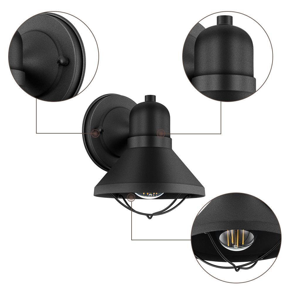 Matte Black Traditional Bell Outdoor Wall Sconce