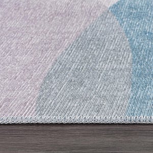 Multi 2 ft. 1 in. x 3 ft. Contemporary Geometric Machine Washable Area Rug