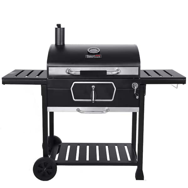 Royal Gourmet Deluxe 30 in. Charcoal Grill, BBQ Smoker Picnic Camping Patio Backyard Cooking, Black