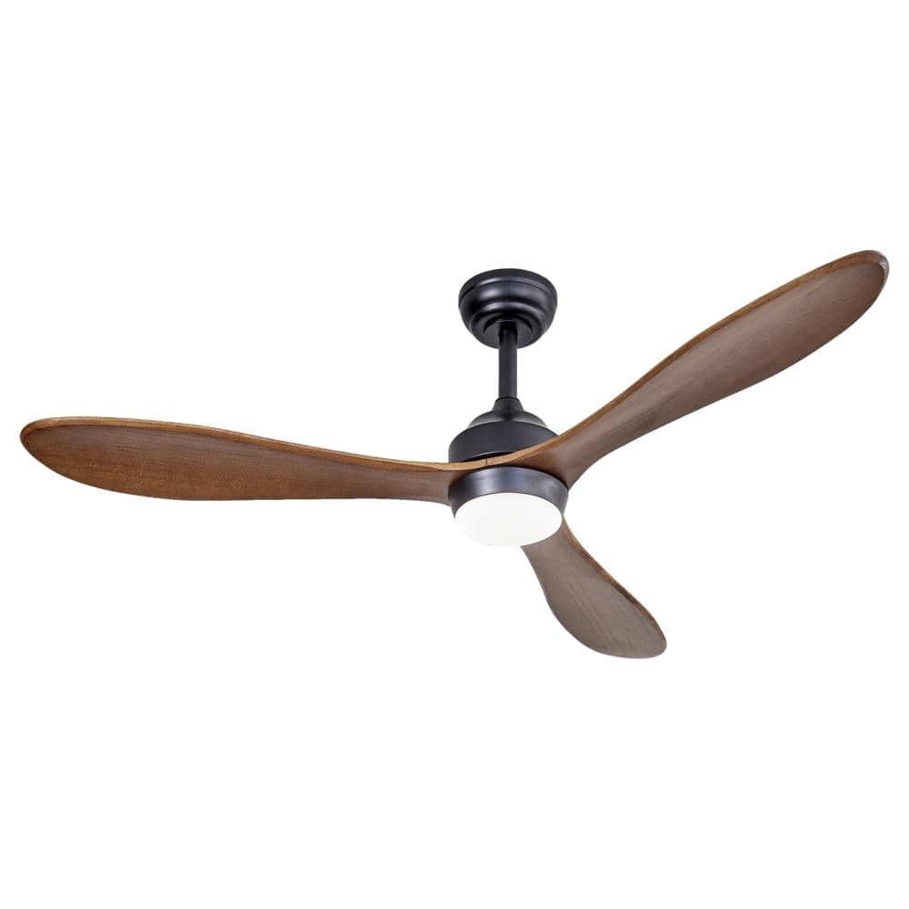 52 in. Indoor/Outdoor Brown Wood Downrod Mount Standard Ceiling Fan with LED Light and Remote Control for Living Room price history on PriceWatchPro
