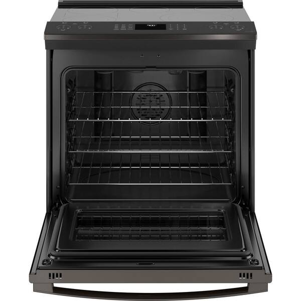 ge profile black stainless range