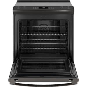 Profile 30 in. 5 Burner Element Smart Slide-In Electric Range in Black Stainless with True Convection and Air Fry