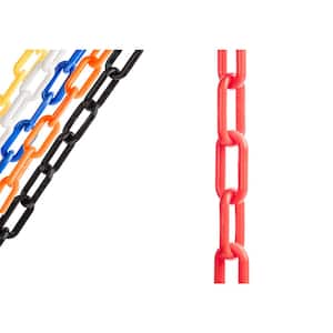 BISupply Red Plastic Chain Links - 125ft x 2in Plastic Barrier Chain for  Safety Crowd Control or Plastic Links Halloween Decor Chains for Costumes