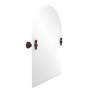 Retro-Wave Collection 21 in. x 29 in. Frameless Arched Top Single Tilt Mirror with Beveled Edge in Antique Bronze